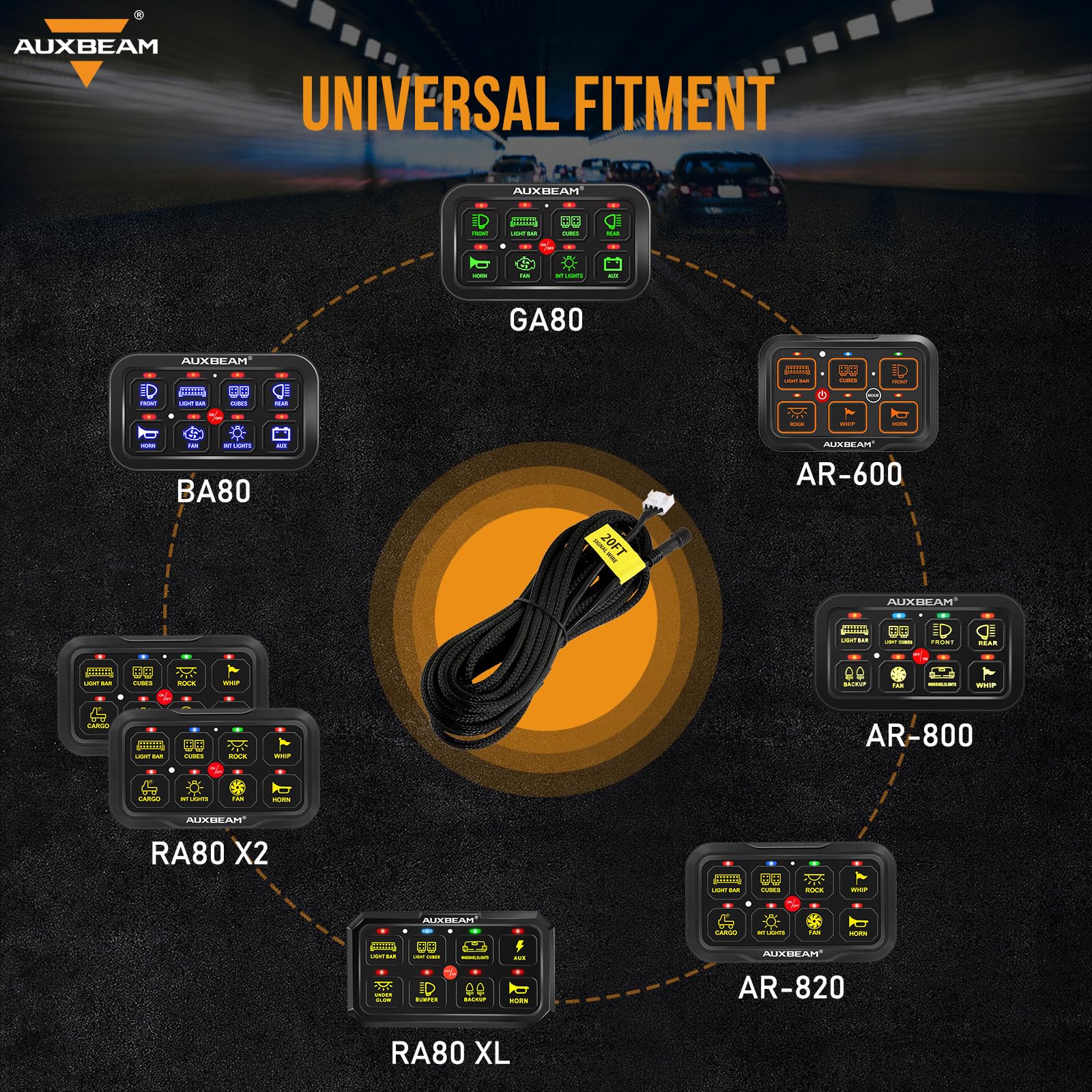 Amazon.com: Auxbeam 20FT Switch Panel Extension Cable for Auxbeam